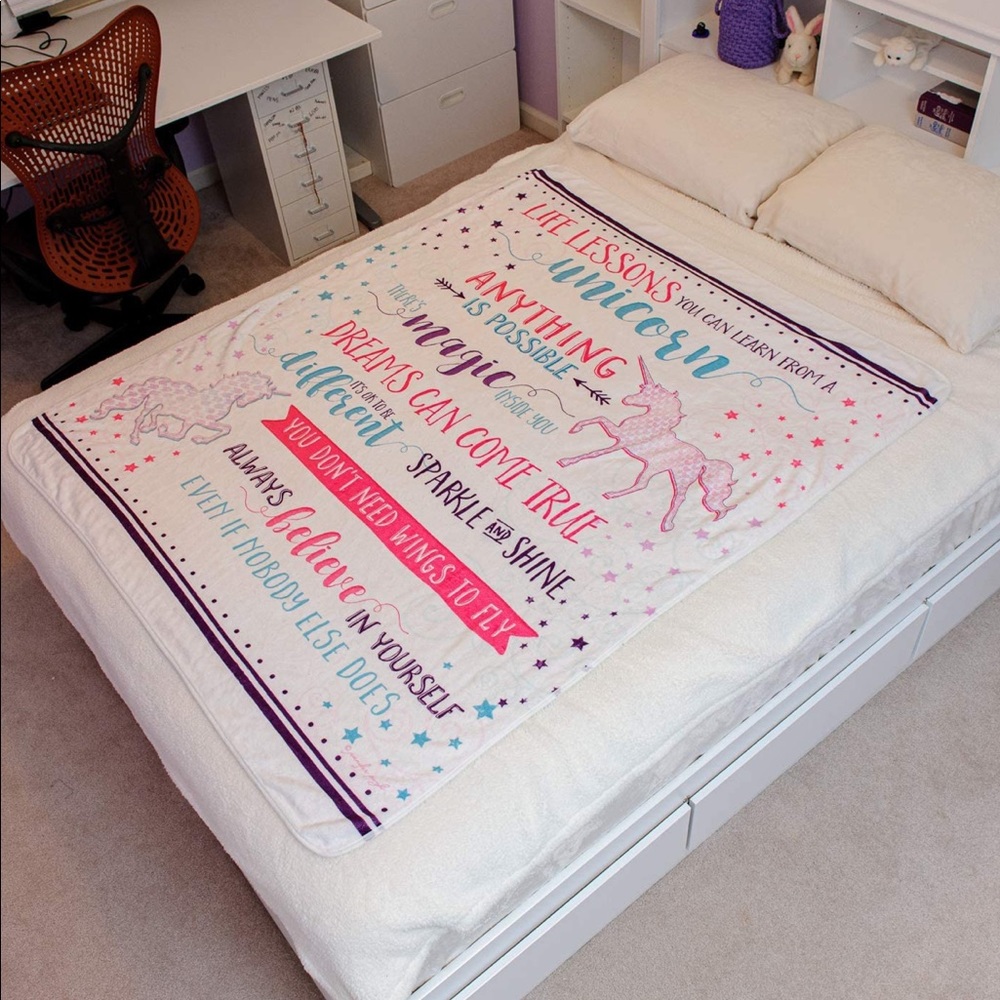 Unicorn Flannel Throw Blanket